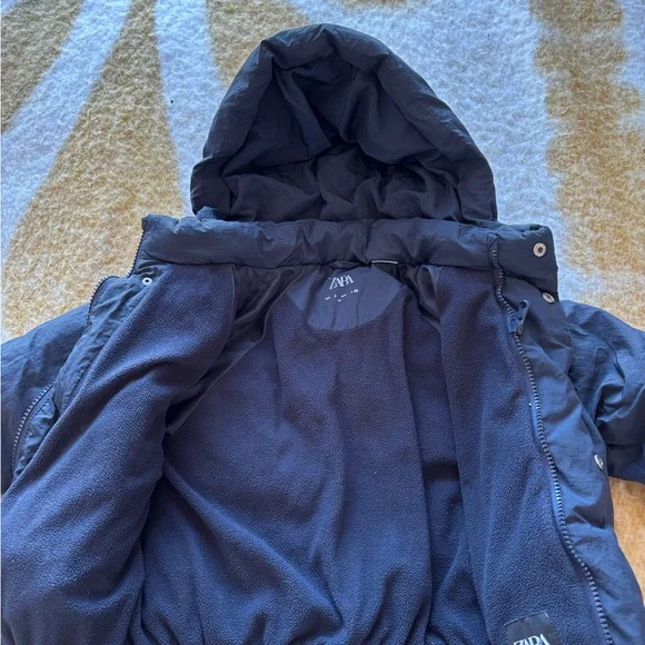 Zara Kids Navy blue winter Puffer Coat age 3 - Picture 5 of 7